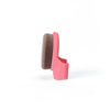 Side view of candy pink colored Yubi Blend Sponge with brown sponge attached.