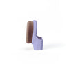 Side view of lavender Yubi Blend Sponge with brown sponge attached.